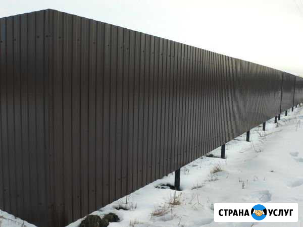 Установка, монтаж забора из профлиста Ржев - изображение 1