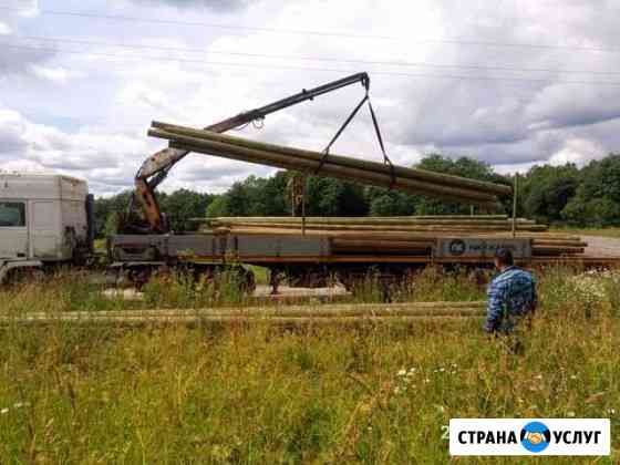Аренда шаланды с манипулятором(Перевозка опор) Санкт-Петербург