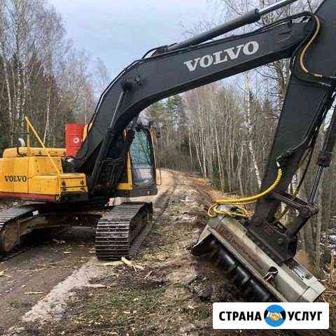 Мульчер на экскаватор. Расчистка от дкр, деревьев Санкт-Петербург