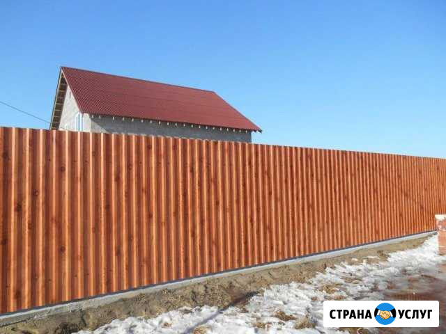 Забор из профнастила и металлического штакетника Сергиев Посад - изображение 1