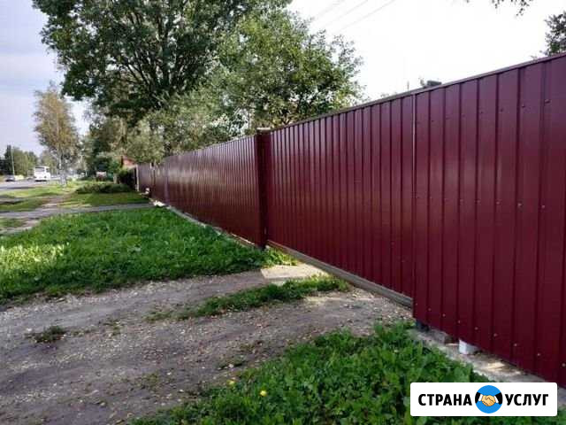Заборы из профнастила, ворота откатные Воскресенск - изображение 1