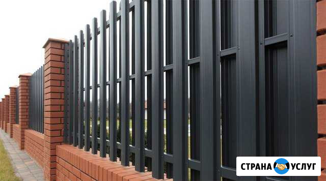 Забор из профнастила и металлического штакетника Ногинск - изображение 1