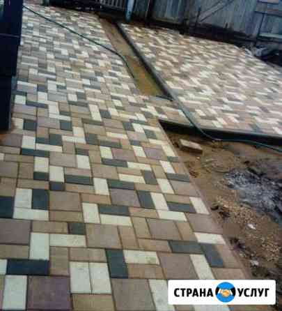 Укладка тротуарной плитки, брусчатки и дикого камн Самара
