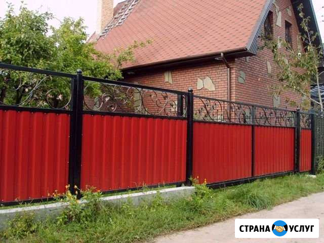 Установка заборов,калиток,ворот,навесы,беседок Новосибирск - изображение 1