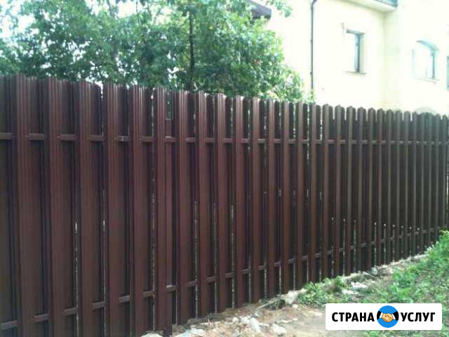 Забор из профнастила и металлического штакетника Красногорск - изображение 1