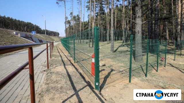 Монтаж забора из панелей 3Д и профнастила Тамбов - изображение 1