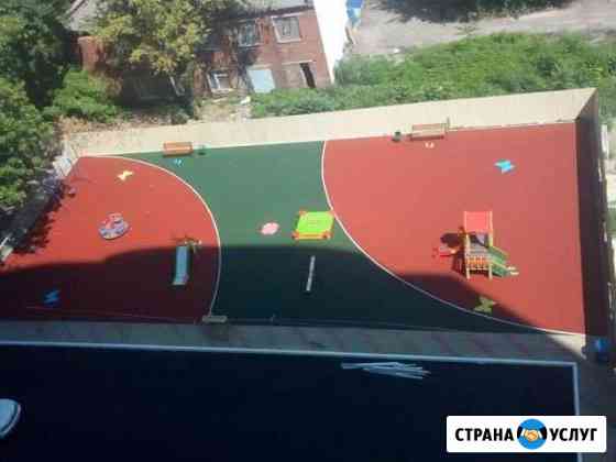 Монтаж бесшовного резинового покрытия Выселки