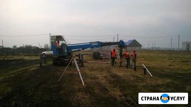 Фундамент на сваях. Монтаж. Забивка.Вкрутка Омск - изображение 1