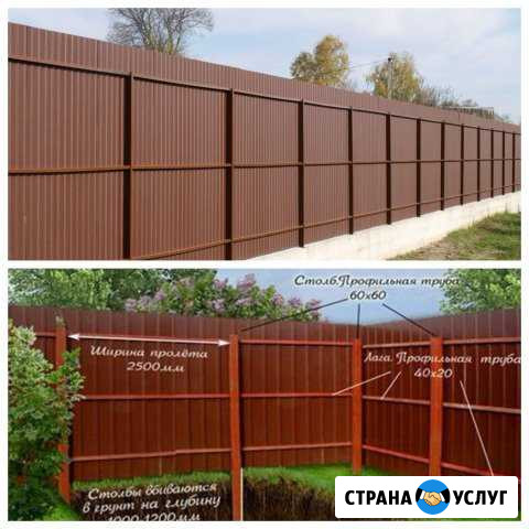 Забор из профлиста, металла, дерева, штакетника Батайск - изображение 1