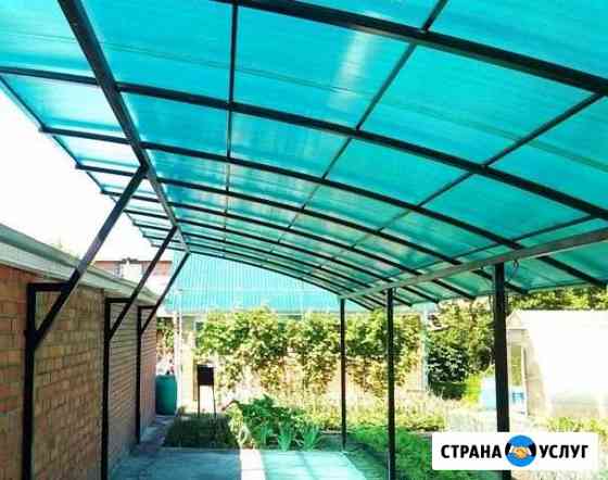 Навесы и козырьки из поликарбоната или профлиста Самара