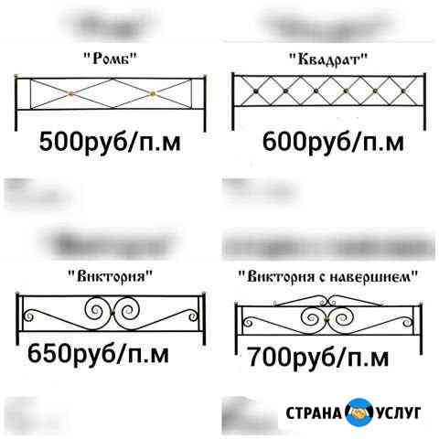 Оградки ритуальные. с ковкой Челябинск