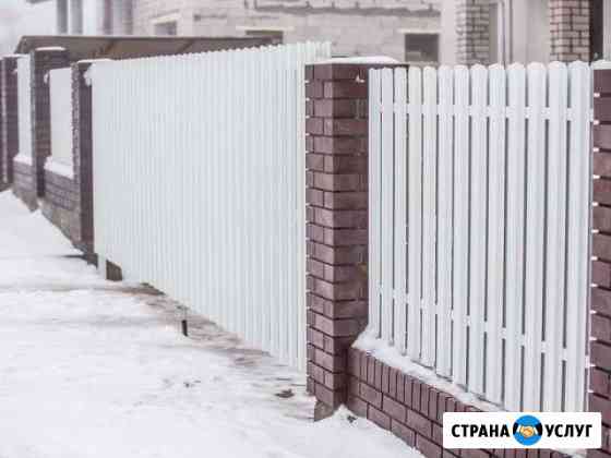 Забор из профнастила и металлического штакетника Троицк