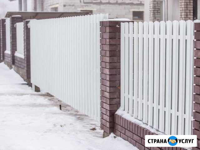Забор из профнастила и металлического штакетника Троицк - изображение 1
