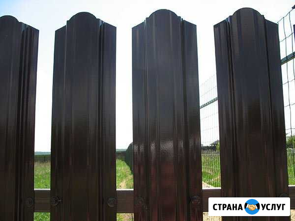Забор из профнастила и металлического штакетника Щербинка - изображение 1