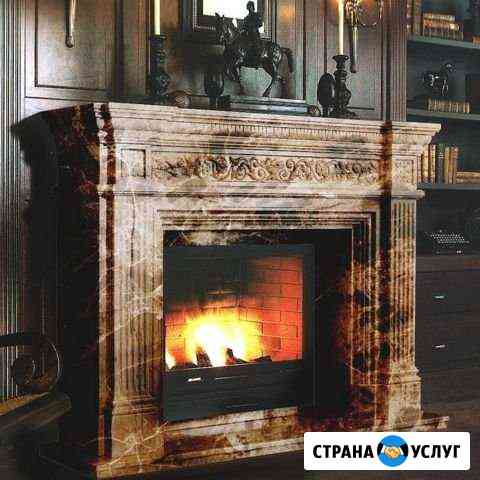 Изготовление каминов и барбекю, облицовка мрамором Самара