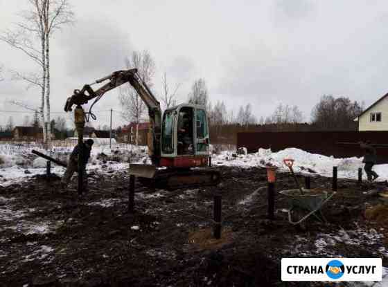 Свайно-винтовой фундамент - установка техникой Всеволожск