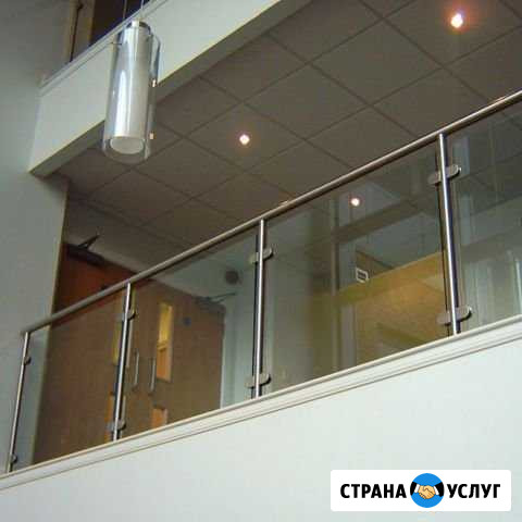 П-5 Перила из нержавейки со стеклом. гарантия дог Санкт-Петербург - изображение 1