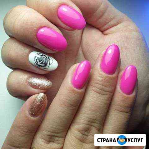 Маникюр с покрытием гель лак+укрепление Красноярск