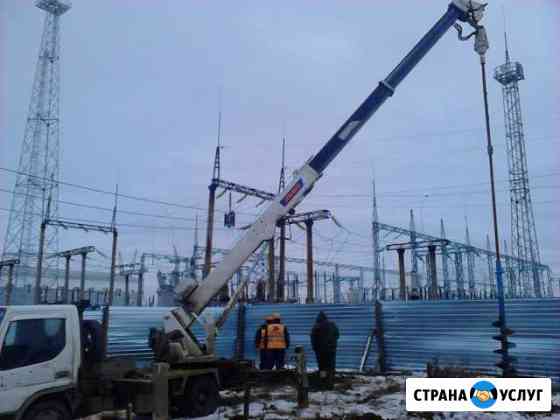 Ямобур Японец, глубина до 8м. Монтаж опор лэп Екатеринбург