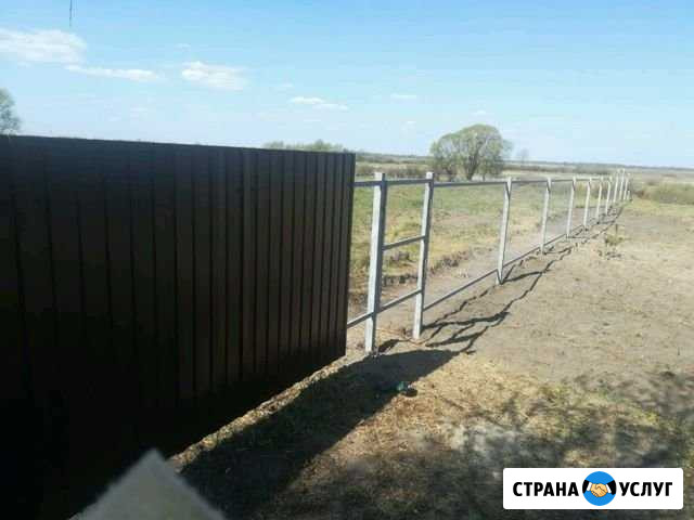Забор под клю,из профлиста, рабица,евроштакетник Рязань - изображение 1