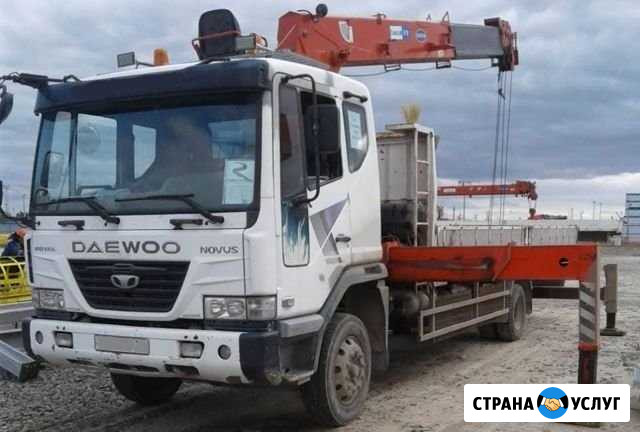 Кран-борт, манипулятор, кореец, стрела 7 тонн Иркутск - изображение 1