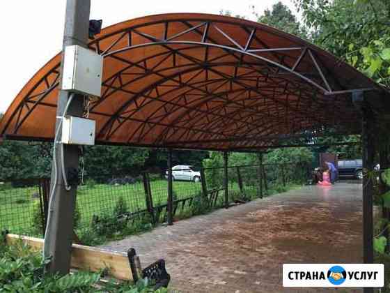 Навесы из поликарбоната и профнастила, беседки Домодедово
