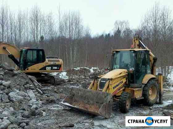 Аренда экскаваторов. Песок, щебень, земля Тосно