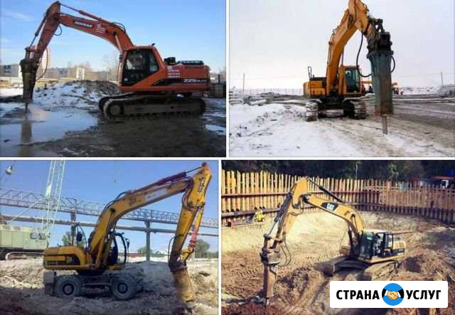 Услуги аренда гусеничного экскаватора с гидромолот Липецк - изображение 1