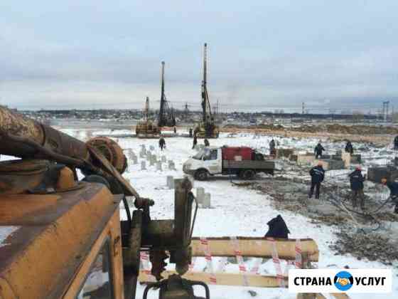 Забивка свай, колесный сваебой, погружение сваи Каменск-Уральский