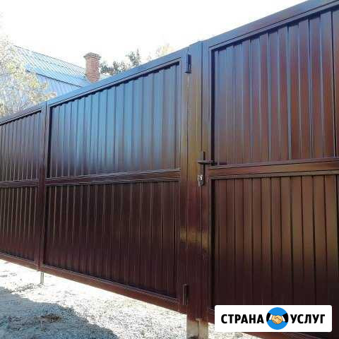 Заборы из профнастила. Ворота Калитки. Металлоштак Тюмень - изображение 1