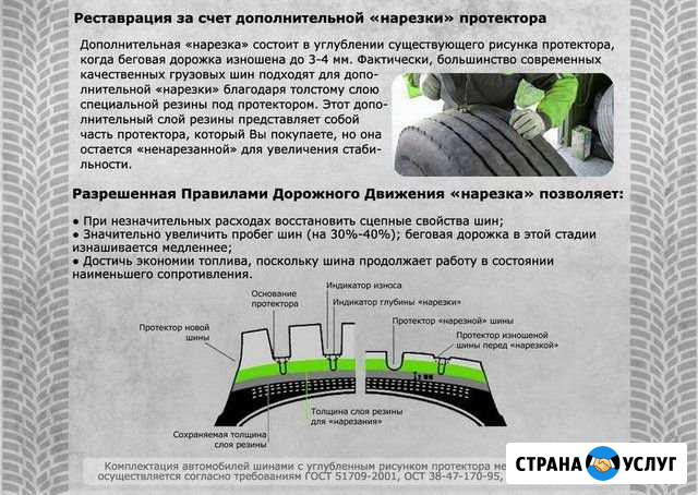 Нарезка и углубление протектора грузовых, легковых Обоянь - изображение 1