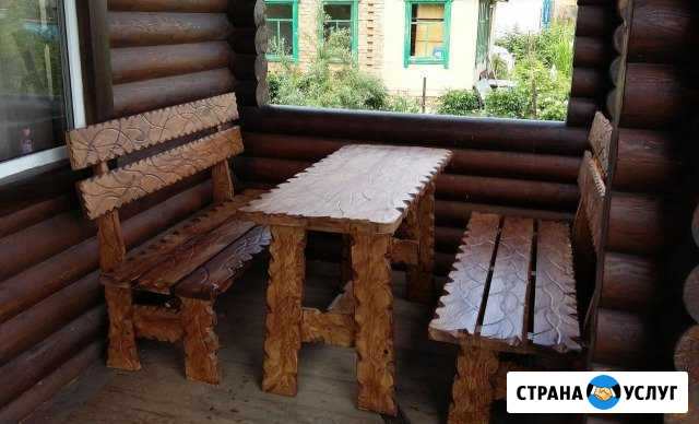 Столы, лавки из натурального дерева для дачи,бани Новосибирск - изображение 1