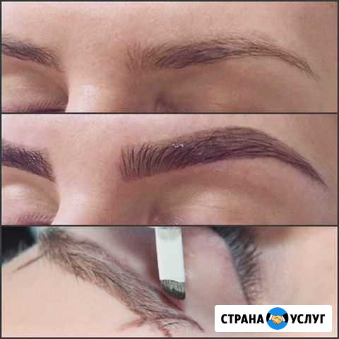 Пудровое напыление микроблейдинг татуаж бровей Санкт-Петербург - изображение 1