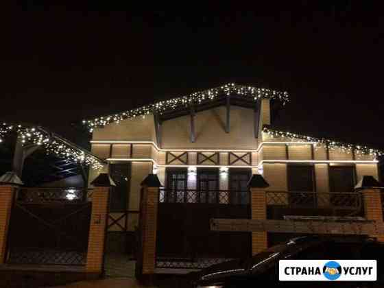 Новогоднее оформление фасада Краснодар