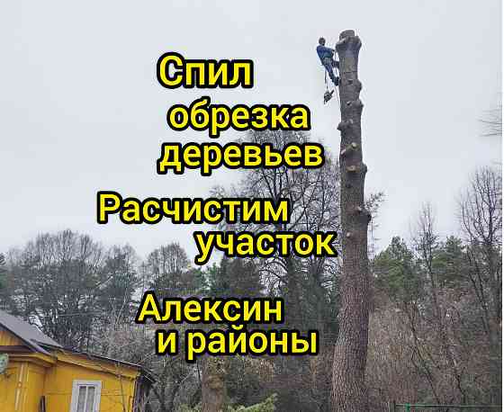 Спил вырубка обрезка деревьев расчистка участка Алексин Алексин